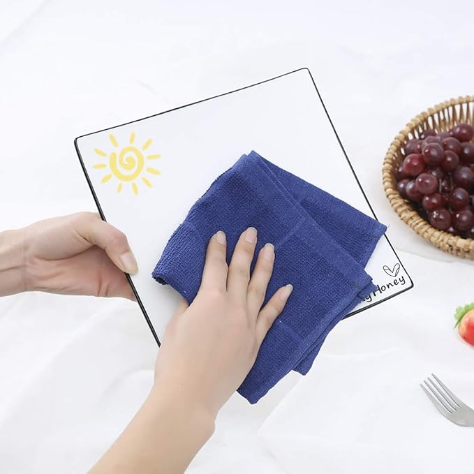 Glynniss Dishcloths Kitchen Highly Absorbent Dish Rags 100% Cotton Dish Cloths for Washing Dishes (red White)