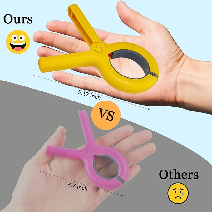 Jumbo Size Beach Towel Clips 8 Pcs, Storage Bag Included, Towel Clamps, Plastic Clothes Pegs Hanging Clamps, Towel Clips for Beach/Pool Cover/Cruise Chairs, Heavy Duty Clothes Pins, Beach Accessories
