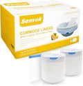Senvok Commode Liners with Highly Absorbent Pads - 60 Pack | Lemon Scented | Leak-Proof Medical Grade Disposable Liners for Bedside Commode & Adult Toilet Care