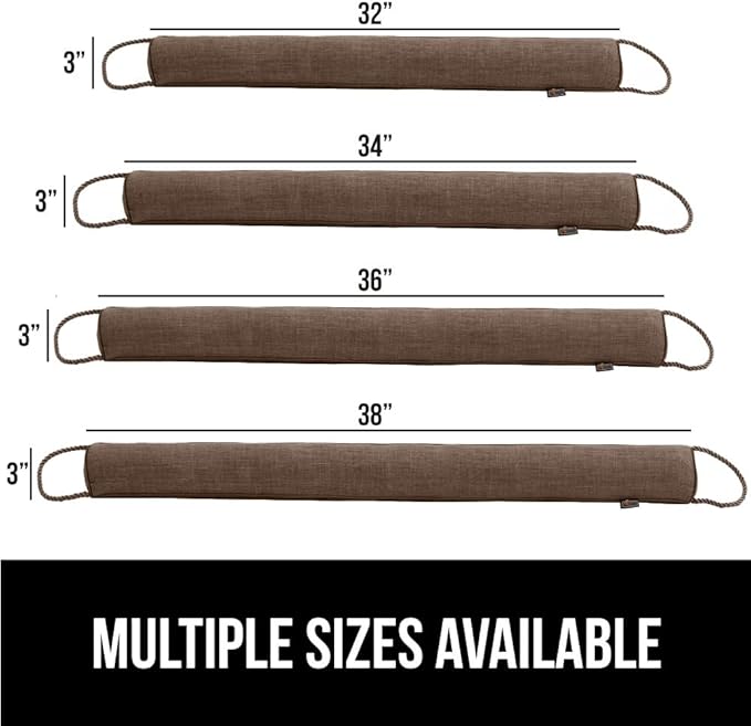 GORILLA GRIP Door Draft Stopper for Bottom of Doors, Weather Stripping Seal Blocks Hot Air, Noise, Bugs, Keeps Cold AC in, Sound Proofing Easy Install Gap Filler, Home Essentials, 34 Inch, Brown
