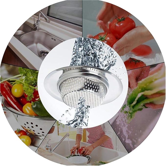 Kitchen Sink Strainer Stainless Steel Sink Strainer with Large Wide Rim 4.5" for Mesh Sink Strainer, Bathroom, Slop, Laundry, RV, Lavatory, Large (Pack of 2)