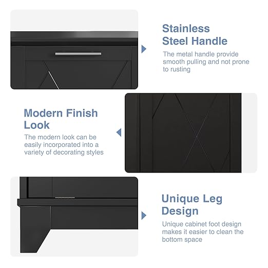 Double Tilt Out Trash Can Cabinet, 10 * 2 Gallon Garbage Trash Bin with Charging Station and Deodorizing Function, Dog-Proof Storage Cabinet for Hidden Bathroom Laundry Hamper, Black