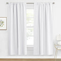 RYB HOME Blackout Curtains for Living Room, Back Tab & Rod Pocket Top Insulating Window Decor for Bedroom Dining Sliding Glass Door Home Office, W 62 x L 84, Pure White, 2 Panels