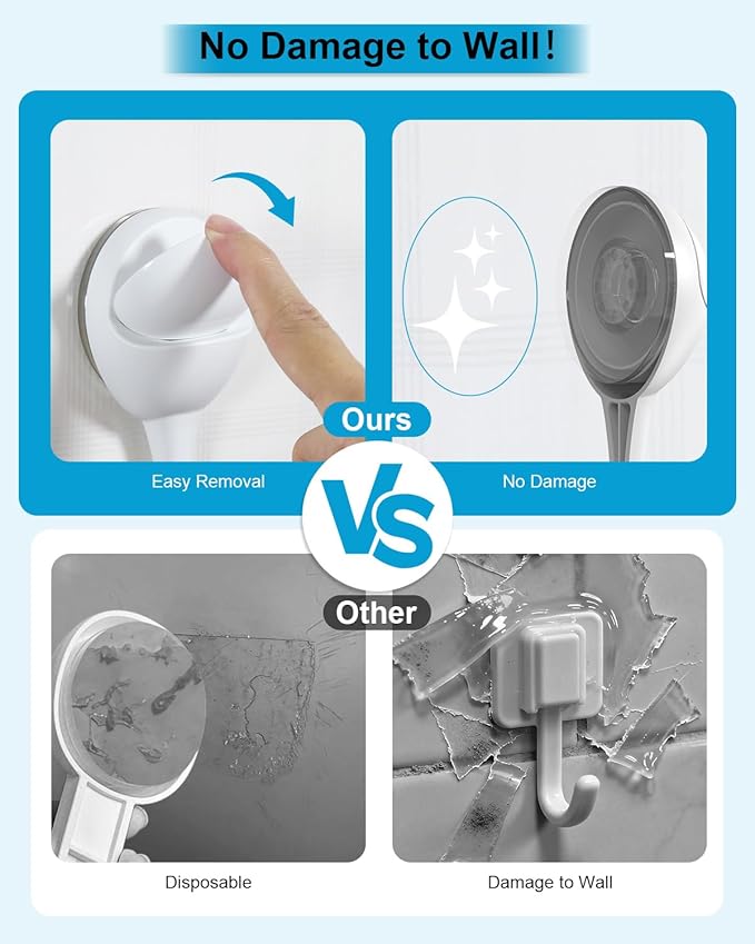 JOTPE 4-Pack Large Suction Cup Hooks for Shower, Removable Shower Hooks for Inside Showers with Deep Curve Hook, Suction Hook for Bathroom Wall Glass Window - Max Hanging up to 11 LB on Smooth Surface