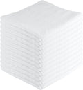 Microfiber Cleaning Cloths,12 Pack, 16"x16", All-Purpose, Softer, Highly Absorbent, Lint-Free, Reusable, Washable Pro Towels, White, for House, Kitchen, Bathroom, Car, Office