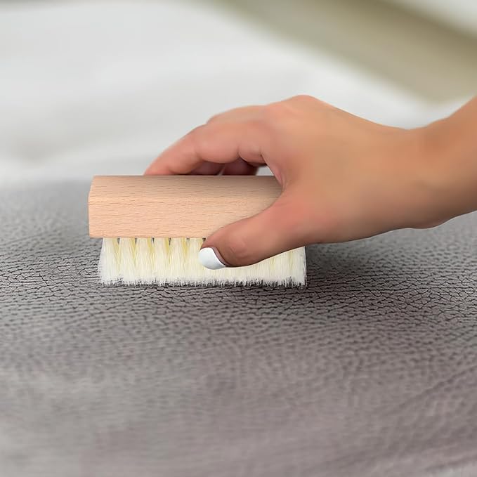 GLEAVI Scrub Cleaning Brush - 4 Pcs Soft Bristles Heavy Duty Scrub Brush with Wooden Handle Household Scrub Brush for Cleaning Upholstery, Car Interior Cleaning, Furniture, Couch, Sofa