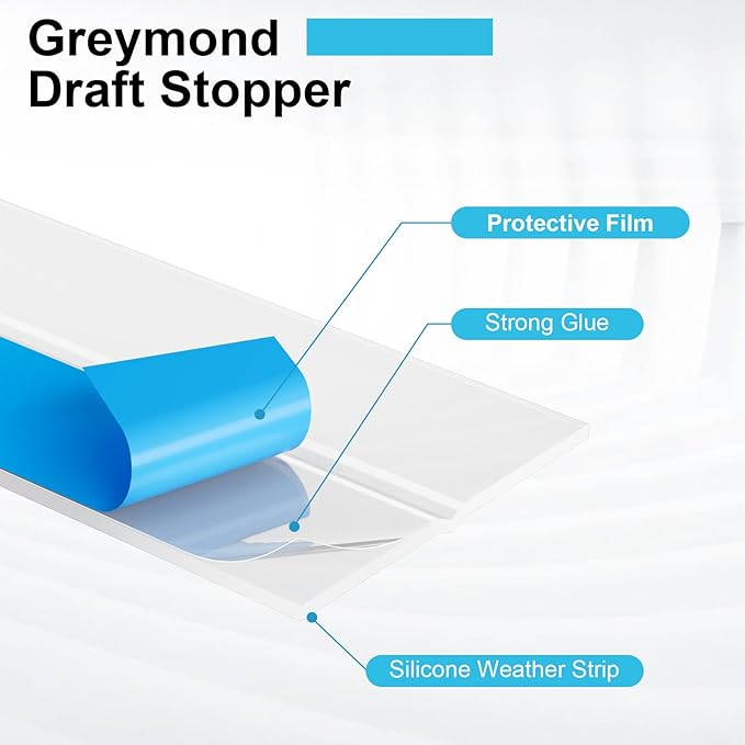 Weather Stripping Door Seal, Silicone Strip for Frame and Gaps Draft Stopper,Glass Shower Door Sweep, Clear, 36 Feet x 2 Inch
