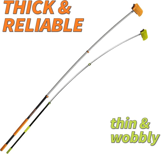 36 Foot High Reach Telescoping Duster Kit and Vinyl Siding Brushes with 5-30 ft Extension Pole // High Ceiling Cleaning and Window Washing kit // Exterior & Interior House and Gutter Cleaning Brush