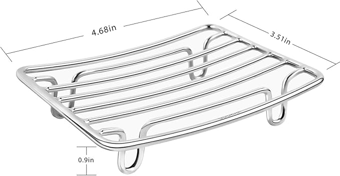 Bar Soap Dish Holder for Shower Bathroom Stainless Steel Rust Proof Self Draining, Chrome-2 Pack
