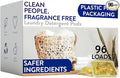 The Clean People Fragrance Free Laundry Detergent Pods - Hypoallergenic Laundry Pods - Ultra Concentrated, Recyclable Packaging, Stain Fighting - Fragrance Free, 96 Pack