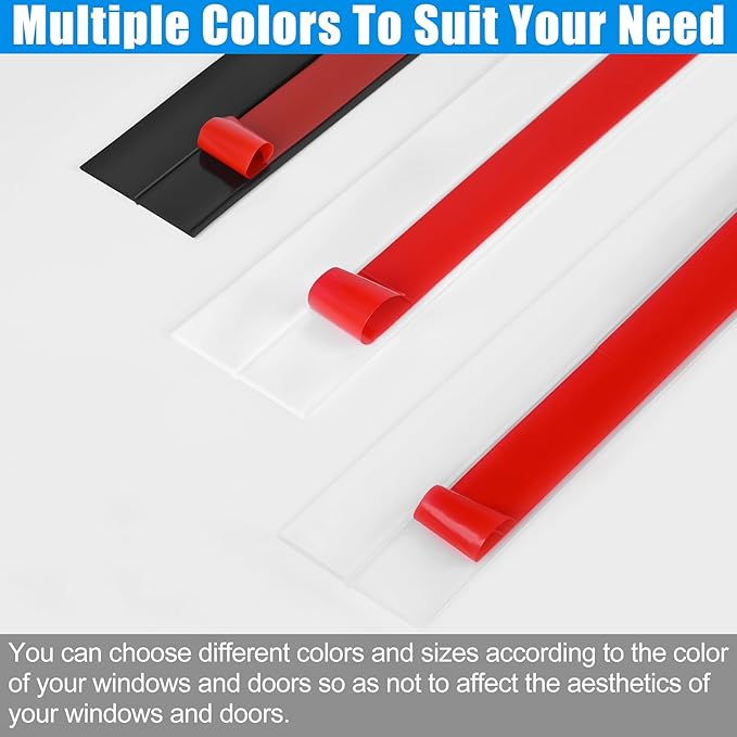 Draft Seal Tape for Doors and Windows 3 in x 40 Ft Silicone Weather Stripping Extra Thick 2mm Door Seal Strip with Strong Adhesive Draft Insulation Stopper Side Seal - Clear