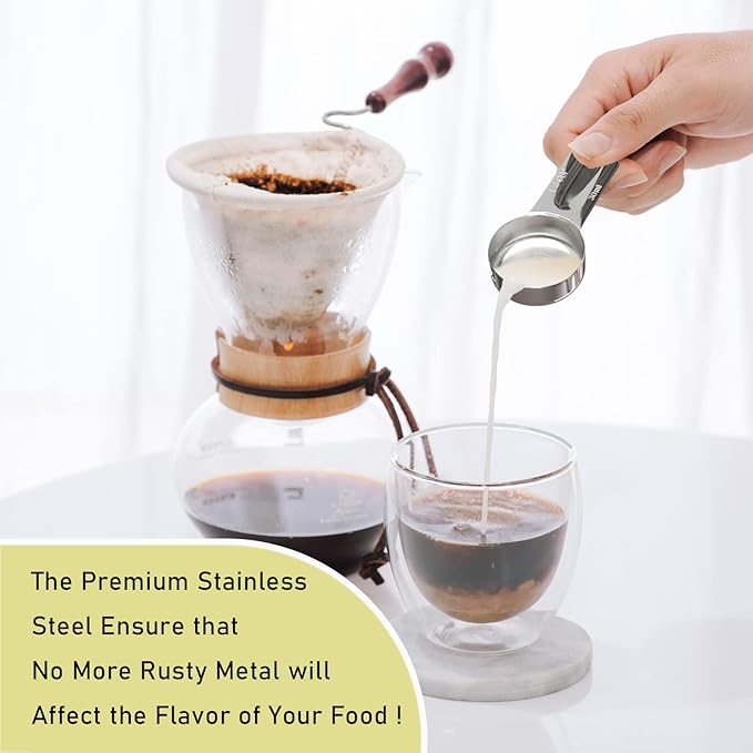 1PCS 1/8Cup (30ml, 1oz) Single Measuring Cup, Stainless Steel Measure Scoop, Metric and US Measurement, Dishwasher Safe