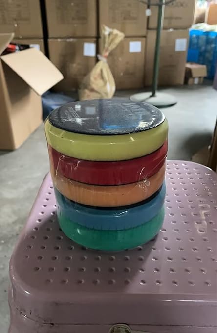 Buffing Polishing Pads, SPTA 5Pc 3.5 Inch Face for 3 Inch 76mm Backing Plate Compound Buffing Sponge Pads Cutting Polishing Pad Kit For Car Buffer Polisher Compounding,Polishing and Waxing -FPTFS3-MIX