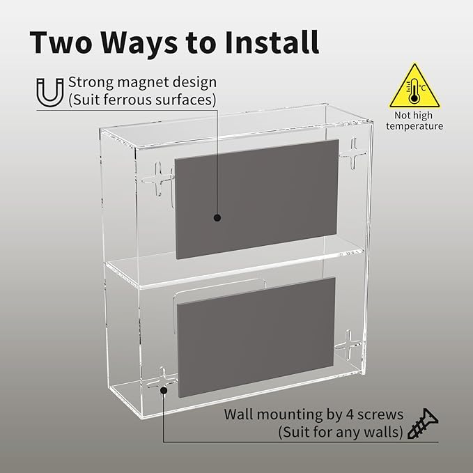 HIIMIEI Glove Holder for Wall Mount: Magnetic Gloves Box Holder, Acrylic Disposable Rubber Latex Glove Dispenser