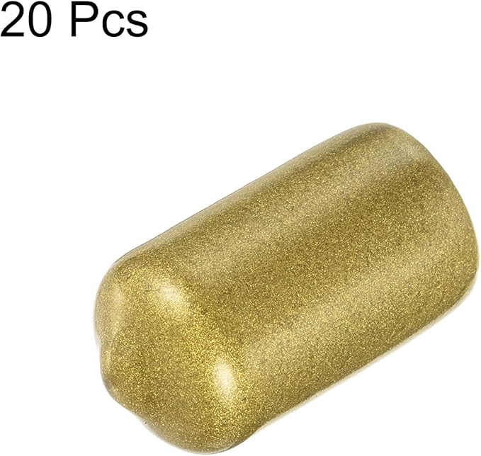 uxcell 20pcs Rubber End Caps 11.5mm ID Vinyl Round Tube Bolt Cap Cover Thread Protectors Gold