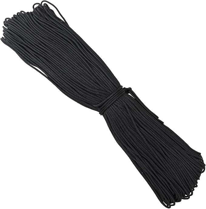 500 Feet 1/8 Inch Black Polyester Rope, 3 mm Polyester Utility Rope for Kayaking, Camping, Home Decor