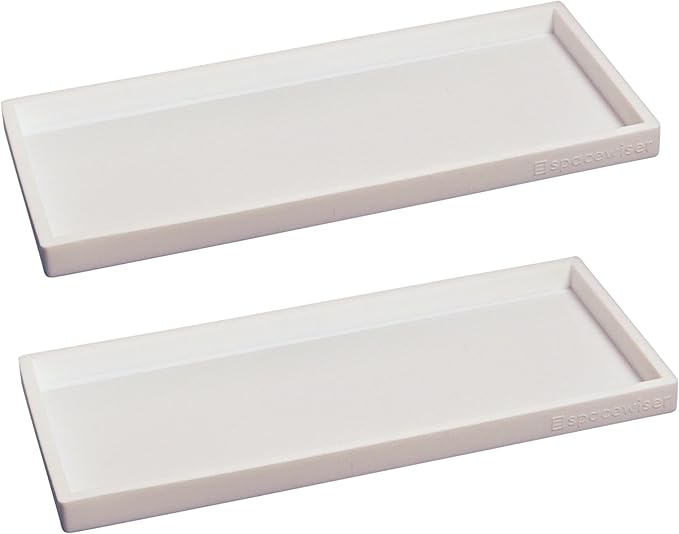 Countertop and Vanity Tray - 2 PC Large 11.7" Silicone Bathroom Trays, Counter Organizer, Dish Soap Sponge Holder Kitchen Sink Tray Organizer, Sink Caddy Toothbrush Key Kitchen Soap Trays