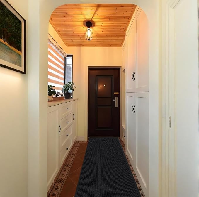 SRDDQLC Door Floor Mat Commercial Grade Large Size Heavy Duty Tough Entry Collection Slip Skid Entrance Mat with Rubber Backing Low Profile and Easy to Clean Indoor Outdoor Rug,3x5FT,Black