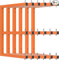 6 PACK Lumber Rack Wall-Mounted Lumber Storage Rack, Heavy Duty Wood Storage Racks With 9-Level System, 1980 LB Sturdy Garage Wood Organizer, Hanging Orange Lumber Metal Racks for Indoor & Outdoor