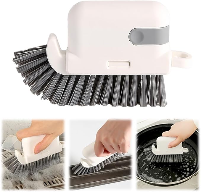 3-in-1 Window Cleaning Brush, 2025 New Magic Window Groove Cleaning Brush Set - Hand-Held Track Cleaner Tool for Sliding Doors, Window Sills, Tile Grout, Shutters, Deep Scrub Brush for Home (Grey)