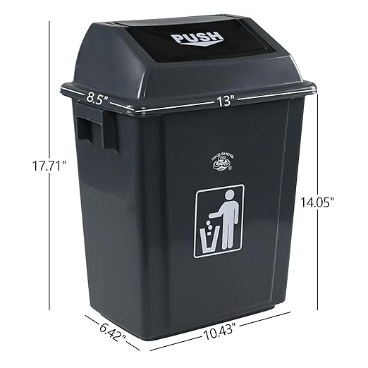Kiddream 4 Packs 5 Gallons Swing Lid Garbage Can, Plastic Trash Can