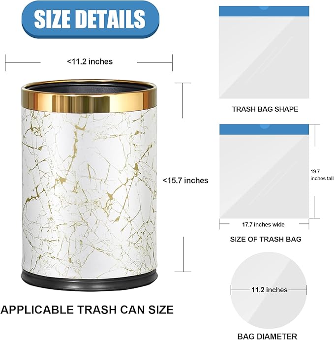 FORID Small Drawstring Trash Bags - 4 Gallon Plastic Garbage Bags White Unscented Can Liners 60 Count Strong Wastebasket Bags for Bathroom Office Home Kitchen Bedroom Travel 15 Liter - Durable & Thick