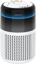 AIRROMI Air Purifier for Bedroom Home,HEPA Filter,Covers Upto 549 Ft²,Quiet 360°intake Air Cleaner with Fragrance ponge for Better Sleep,Night Light,Filters Smoke,Pet Dander,Allergies,Dust,A2005 White
