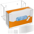 2 Packs Acrylic Glove Holder for Wall Mount, Clear Gloves Box Holders Glove Dispenser Wall Mounted Tissue Box Holder Reusable Kitchen Rack for Gloves Tissue Boxes