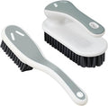 Soft Bristle Scrub Cleaning Brush Stain Remover Brush Fabric Cleaning Brush Laundry Brush Small Scrub Brush Cleaner Household Cleaning Brushes for Carpet, Clothes, Bathroom,Sneaker-2 Pack (Gray)