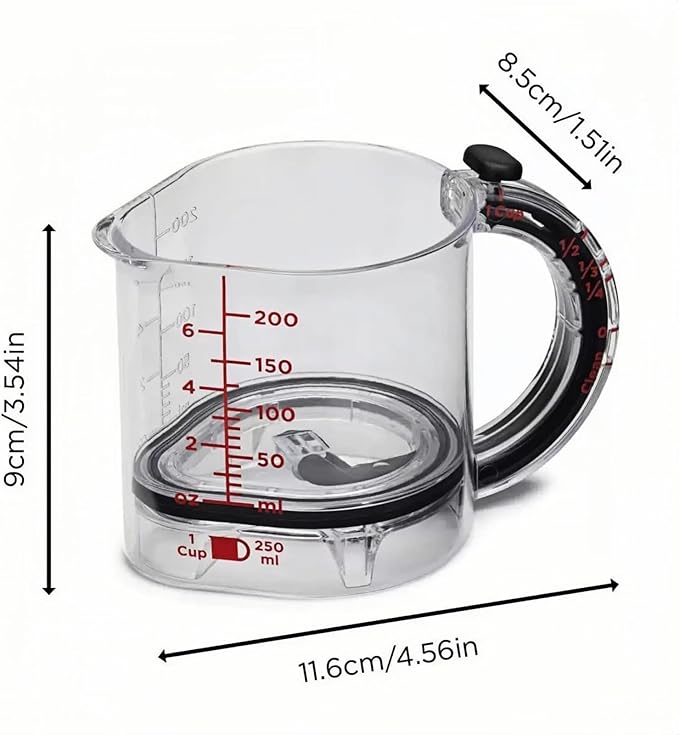 All in One Adjustable Measuring Cup, Push Up Measuring Cup Solid and Liquid, Space Saving, Easy to Clean, Multifunctional Kitchen Measuring Cups for Preparation, Baking, and Cooking (2)