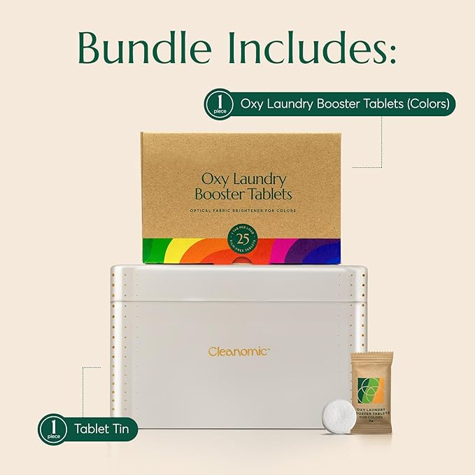 Cleanomic Oxy Booster Tablets (Colors) and Tablet Tin Bundle