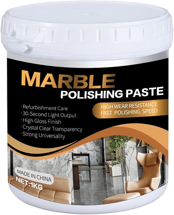 Marble Polishing Paste, Professional Marble Cleaner & Quartz Polish, Stone Sealer & Protector for Countertops, Floors, and Walls – Marble Polishing Compound Kit, 2.2LB (1 Piece)