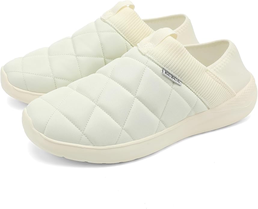 KUBUA Slippers for Men and Womens Indoor House Shoes Plush Slip on Outdoor Garden Loafers