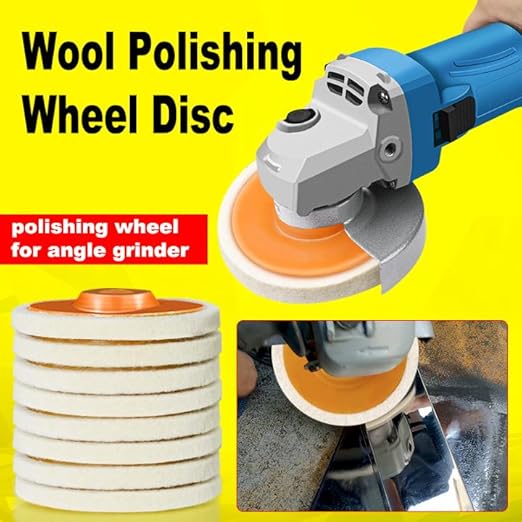 10 Pcs 4.5 Inch Wool Felt Polishing Wheel Disc,Wool Polishing Wheel Disc for 7/8Inch Arbor Angle Grinder, for Metal Aluminum,Stainless Steel, Chrome, Jewelry, Wood, Plastic, Ceramic, Glass