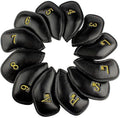 CRAFTSMAN GOLF 12pcs or 1pc Thick Synthetic Leather Golf Iron Head Covers Set Headcover Fit All Brands Callaway Ping Taylormade Cobra Etc. Also Custom Name