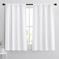 RYB HOME Room Darkening Thermal Insulated Curtains 50% Light Block Curtains Windows Dressing Privacy Protect for Bathroom Kids Nursery, Wide 42 x Long 54 inch, Pure White, 1 Pair