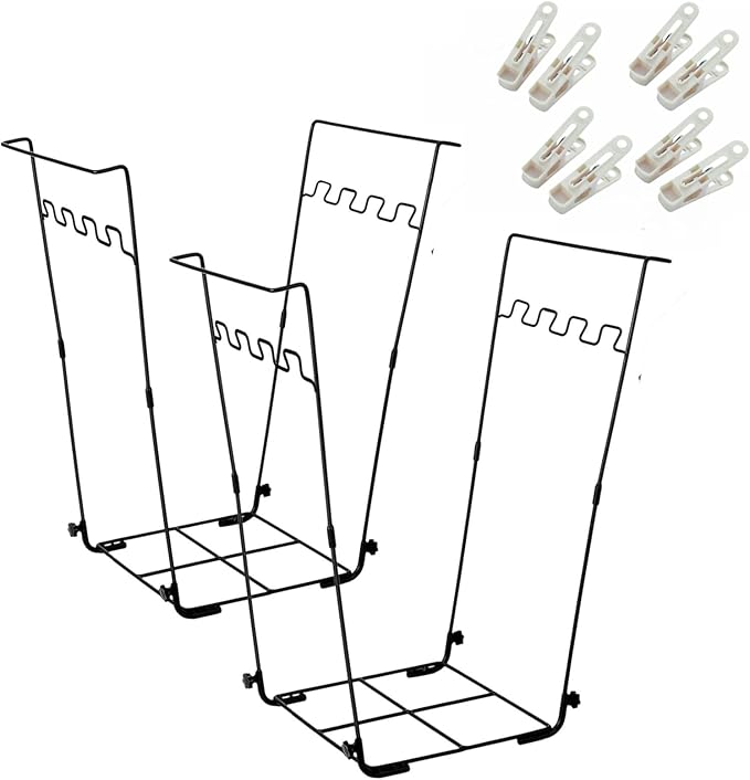 Garden Trash Bag Holder - Outdoor Leaf Bag Support Stand Multi-Use Metal Garbage Bag Holder Frame Holds 30-45 Gallons Bag for Leaves, Camping, Yard Weeding, Lawn Party(2PCS)