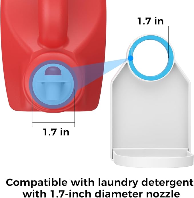 Laundry Detergent Dispenser Cup Holder & Nozzle Force-Saving Switch, Drip Catcher, Soap Dispenser, Room Organization and Storage