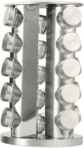 Spice Rack, Spice Rack Organizers for Countertop, Rotating Countertop Spice Rack, Revolving Spice Rack for Kitchen, Kitchen Gadgets, Organizer Rack with Spice Jars (Silver, RoundHead_20Jars)