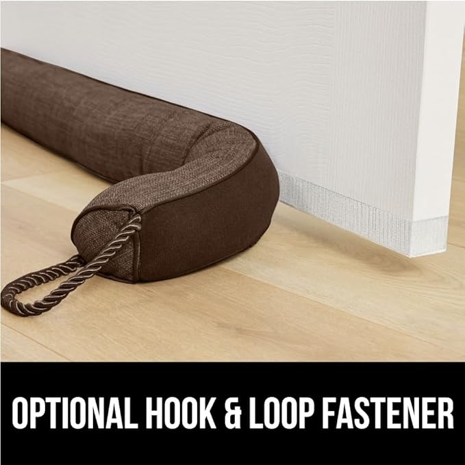 GORILLA GRIP Door Draft Stopper for Bottom of Doors, Weather Stripping Seal Blocks Hot Air, Noise, Bugs, Keeps Cold AC in, Sound Proofing Easy Install Gap Filler, Home Essentials, 32 Inch, Brown