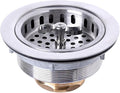 304 Stainless Steel Kitchen Sink Twist Lock Basket Drain Assembly W/Brass Nuts-VARNAHOME