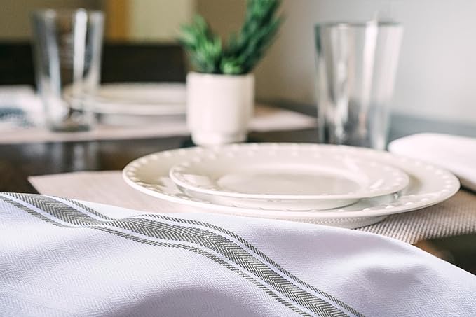 Dish Towels Set (Value Pack of 45) Size 15x25 Inch, 100% Cotton Soft & Absorbent Linen Kitchen Towels, Tea Towels, Reusable Cleaning Cloths for Household Cleaning (Grey)