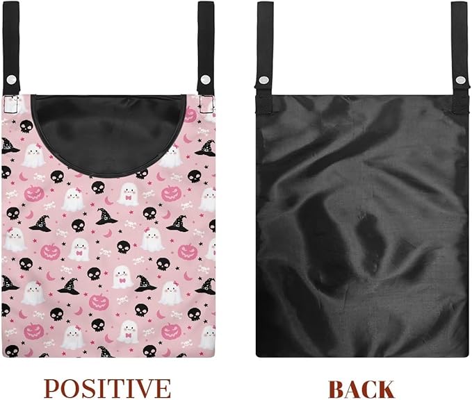 Clothes Pin Hanging Bag, Clothespin Bag with Large Opening, Lightweight Hanging Laundry Bag, Clothespin Storage Organizer Fit On A Rod - Halloween