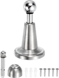 uxcell Magnetic Door Stopper, 304 Stainless Steel Magnetic Door Stop Catch, Soft-Catch Brushed Nickel Hold Door Open Wall Mount for Bottom of Door, Silver