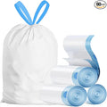15 Gallon white drawstring trash bags, No tear open large floral scent garbage bag,Ultra thickened plastic for tall kitchen,Office,Living room Commercial Use 26x30 inches
