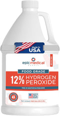 12% Food Grade Hydrogen Peroxide – Ultra-Concentrated H2O2 Peroxide Cleaner – 1 Gallon Bottle – Bleach Alternative for Household Cleaning, Laundry, Glass & More – Made in USA (1)