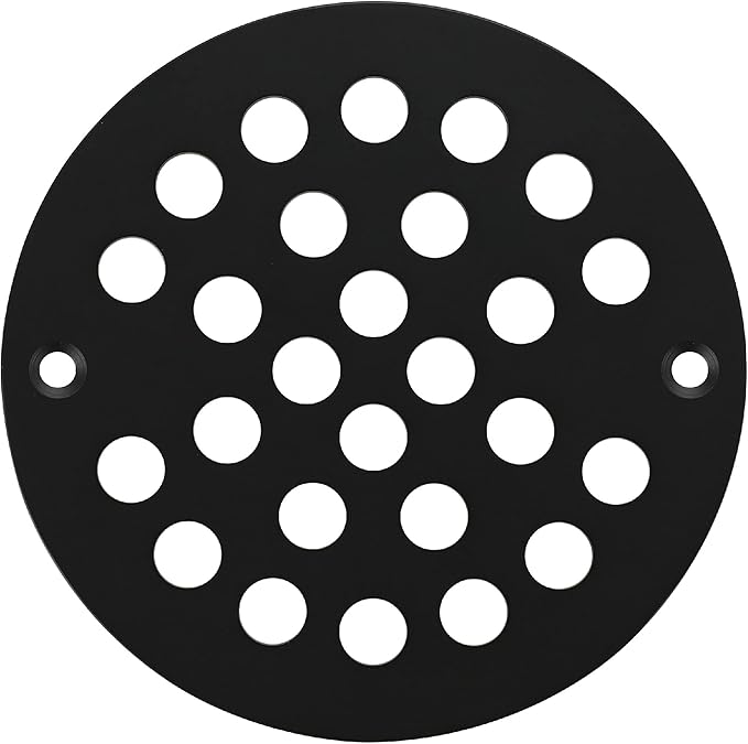 4-Inch Screw-in Shower Strainer Drain Cover Replacement Floor Strainer(Black)