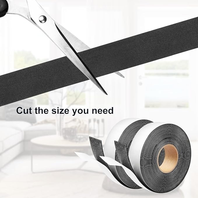 2 Rolls Weather Stripping Door Seal, 1''W x 1/16'' T Foam Tape Single Sided, Adhesive Closed Cell Weather Strip (Total 32 Feet Long)…
