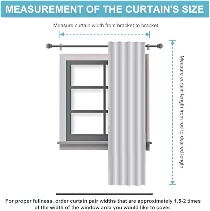 RYB HOME Curtains for Living Room - Blackout Curtains Sunlight Block Privacy for Dining Bedroom Bay Window French Door Decor, W 42 x L 72, Silver Grey, 1 Pair