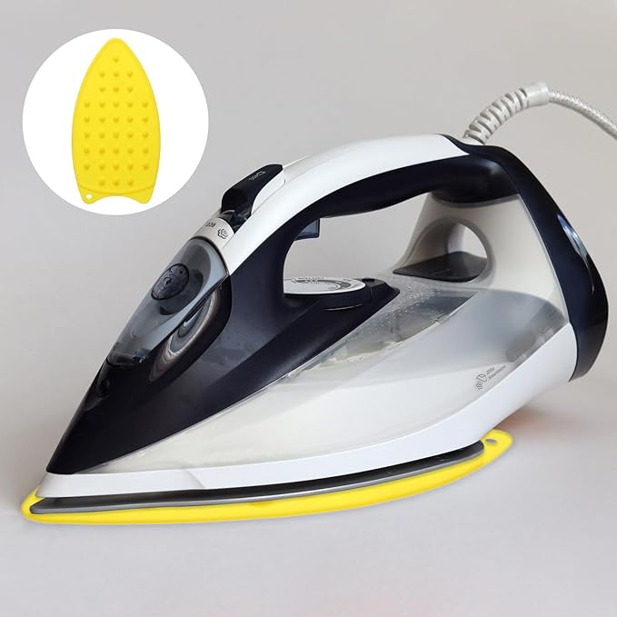HARFINGTON Silicone Iron Rest Pad, Multipurpose Iron Hot Resistant Mat Iron Rest Plate for Ironing Board Hot Heat Resistant Steam Compact Mat, Yellow